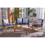 SAFAVIEH Outdoor Nayely 4-Piece Acacia Solid Wood Conversation Patio Set - 47W x 33D x 26H