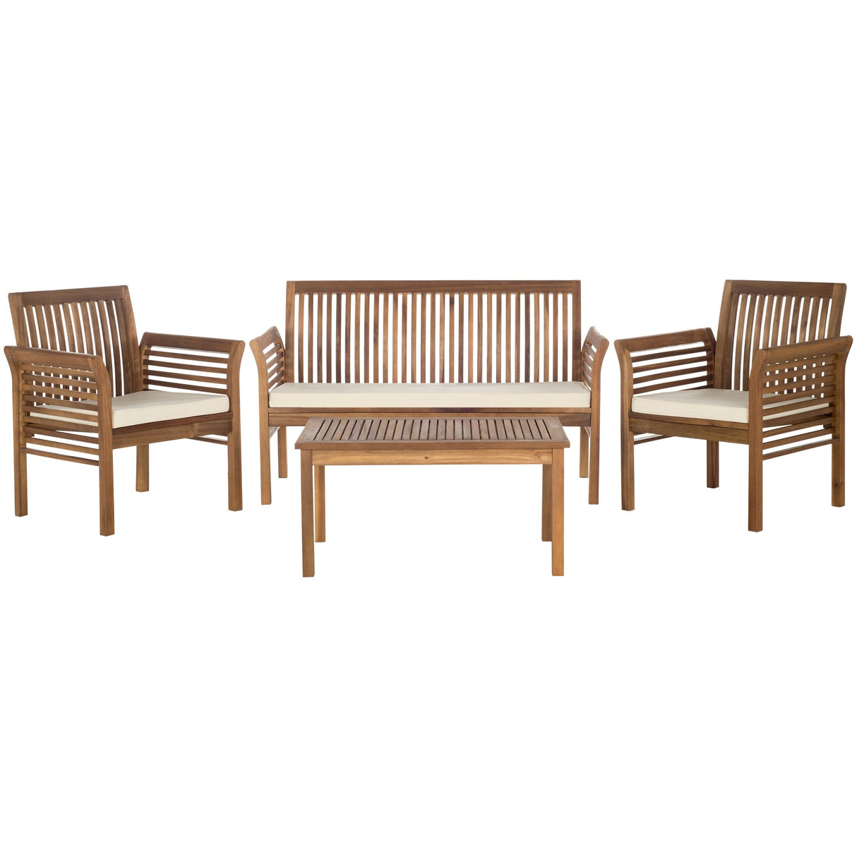 SAFAVIEH Outdoor Pieternel 4-Piece Outdoor Set - 50W x 30D x 24H