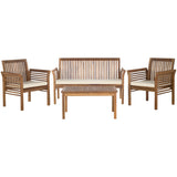 SAFAVIEH Outdoor Pieternel 4-Piece Outdoor Set - 50W x 30D x 24H