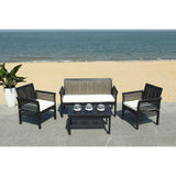 SAFAVIEH Outdoor Pieternel 4-Piece Outdoor Set - 50W x 30D x 24H