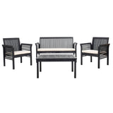 SAFAVIEH Outdoor Pieternel 4-Piece Outdoor Set - 50W x 30D x 24H