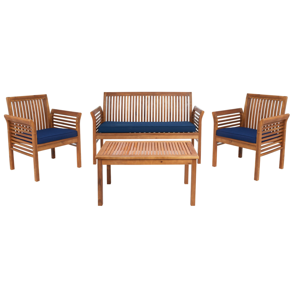 SAFAVIEH Outdoor Pieternel 4-Piece Outdoor Set - 50W x 30D x 24H