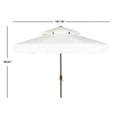 SAFAVIEH Outdoor Presley Fringe 9Ft Double Top Crank Umbrella