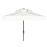 SAFAVIEH Outdoor Presley Fringe 9Ft Double Top Crank Umbrella