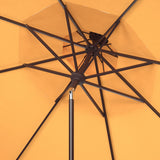 SAFAVIEH Outdoor Presley Fringe 9Ft Double Top Crank Umbrella