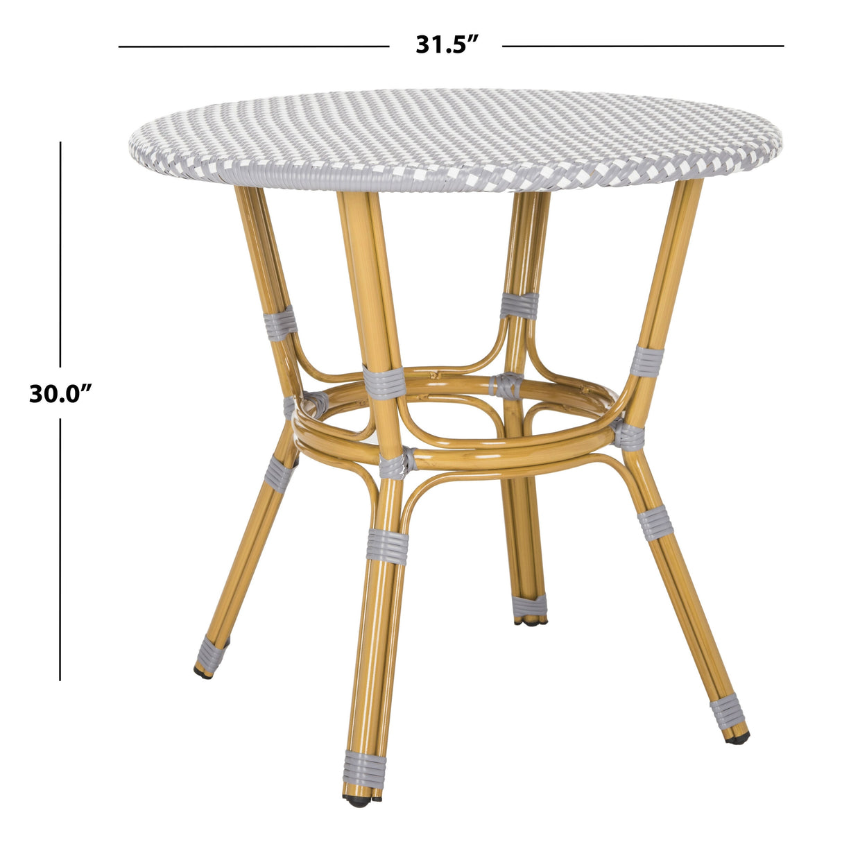 SAFAVIEH Outdoor Reanna Rattan Bistro Table (Fully Assembled) - 32Wx32Dx30H