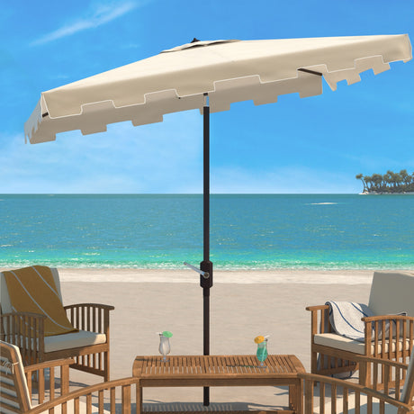 SAFAVIEH Outdoor Reneta 6.5 x 10 Ft Rectangle Market Umbrella