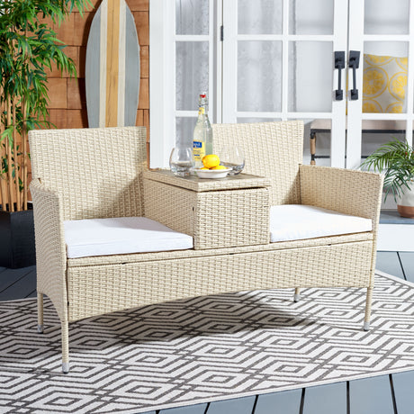 SAFAVIEH Outdoor Rielle Wicker Loveseat - 52W x 33D x 25H