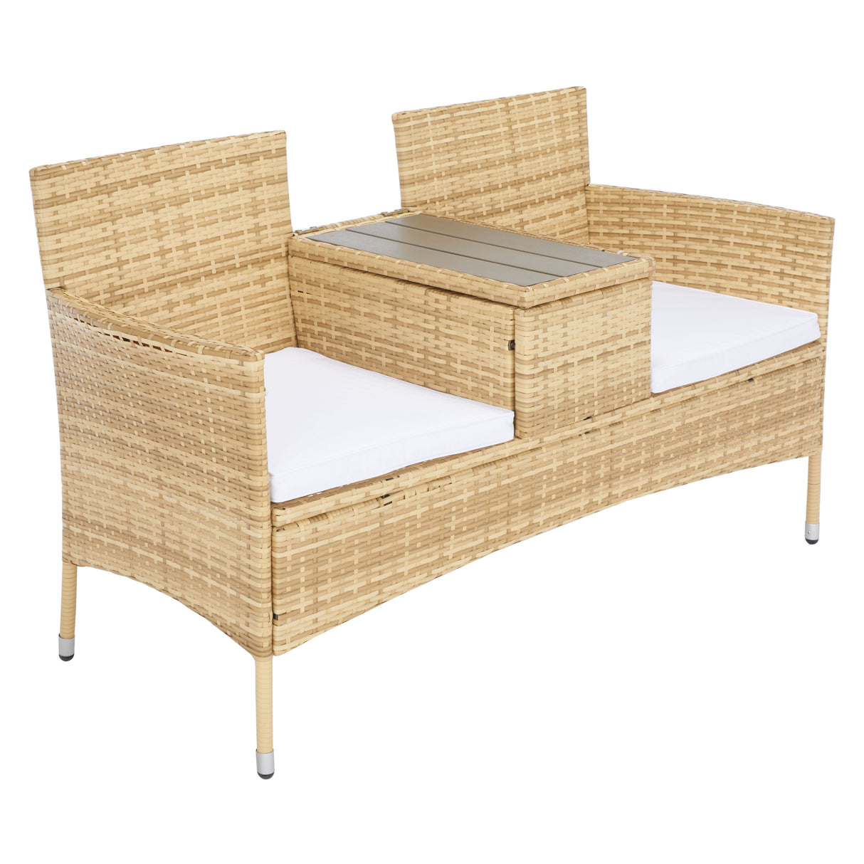 SAFAVIEH Outdoor Rielle Wicker Loveseat - 52W x 33D x 25H