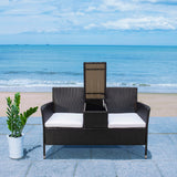 SAFAVIEH Outdoor Rielle Wicker Loveseat - 52W x 33D x 25H