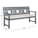 SAFAVIEH Outdoor Rozalinda Bench - 23Wx61Dx35H