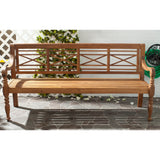 SAFAVIEH Outdoor Ruwaydah Acacia Wood Bench - 70Wx24Dx34H