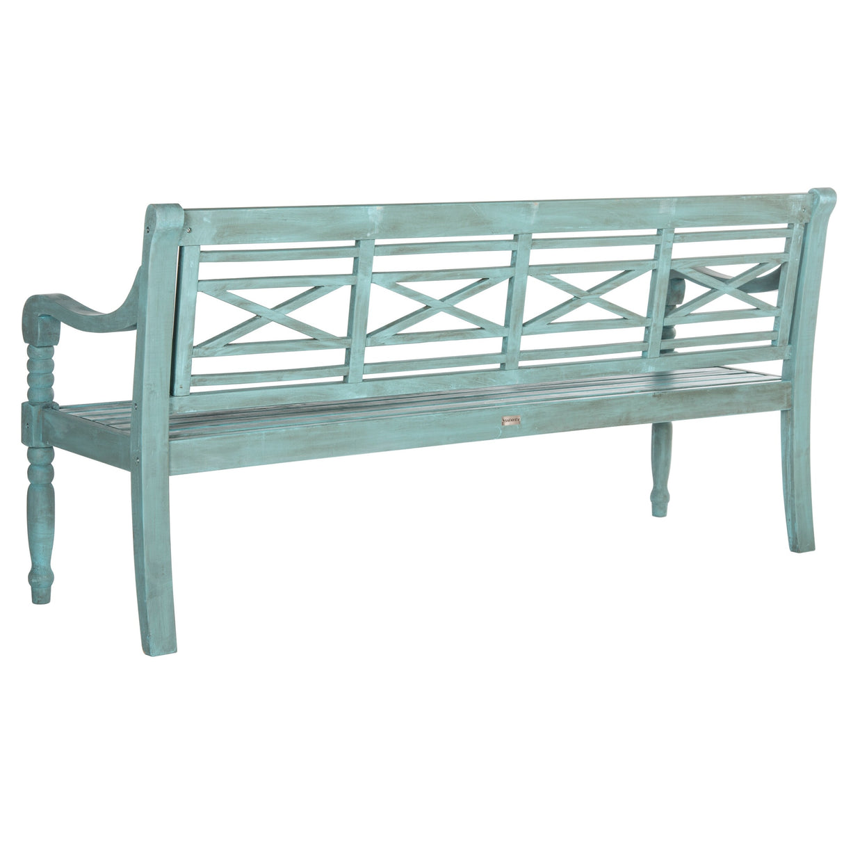 SAFAVIEH Outdoor Ruwaydah Acacia Wood Bench - 70Wx24Dx34H