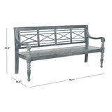 SAFAVIEH Outdoor Ruwaydah Acacia Wood Bench - 70Wx24Dx34H