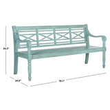 SAFAVIEH Outdoor Ruwaydah Acacia Wood Bench - 70Wx24Dx34H