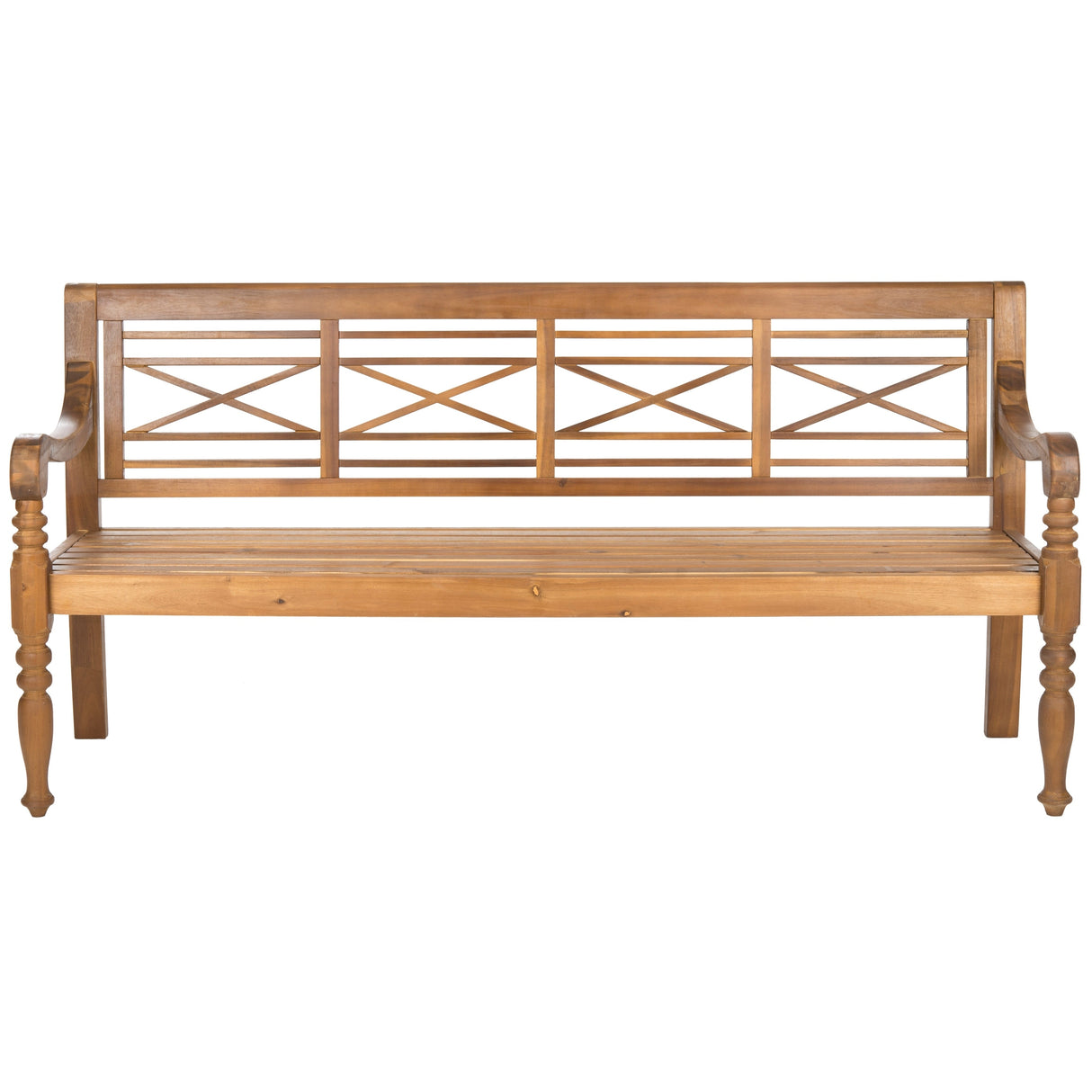 SAFAVIEH Outdoor Ruwaydah Acacia Wood Bench - 70Wx24Dx34H