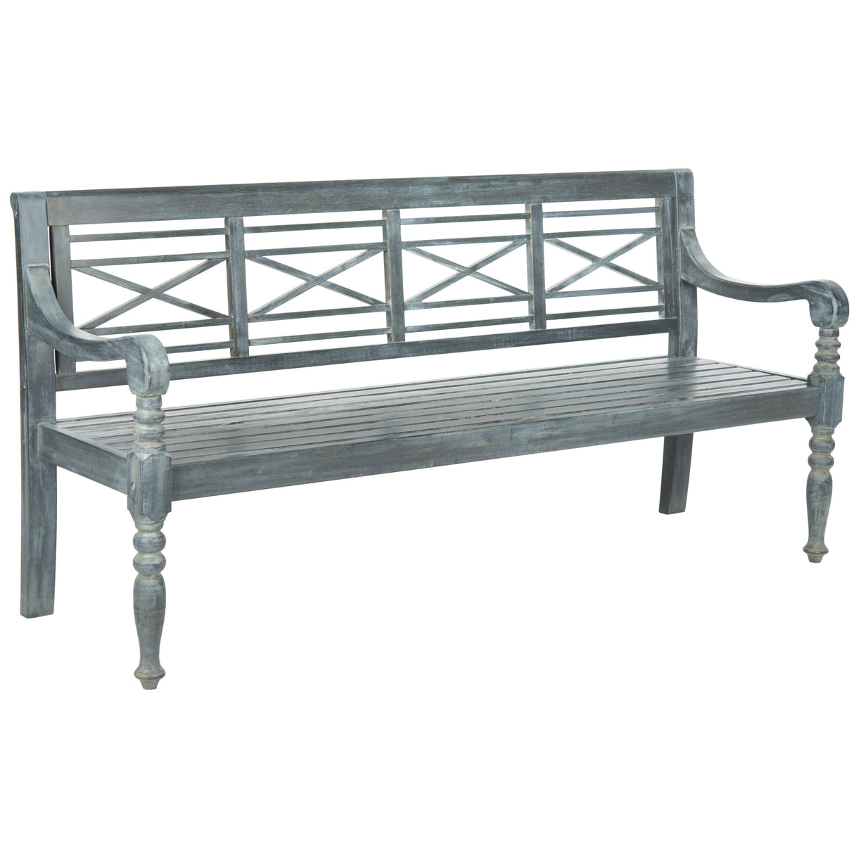 SAFAVIEH Outdoor Ruwaydah Acacia Wood Bench - 70Wx24Dx34H