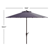 SAFAVIEH Outdoor Serin 11-Foot Round Crank Umbrella