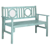 SAFAVIEH Outdoor Shprinza Acacia Wood Folding Bench - 48Wx24Dx35H