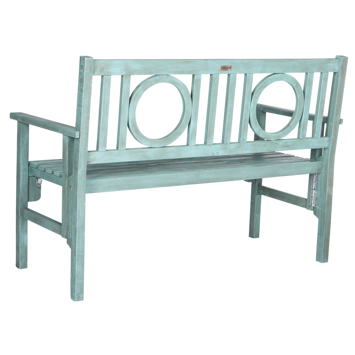 SAFAVIEH Outdoor Shprinza Acacia Wood Folding Bench - 48Wx24Dx35H