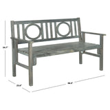 SAFAVIEH Outdoor Shprinza Acacia Wood Folding Bench - 48Wx24Dx35H