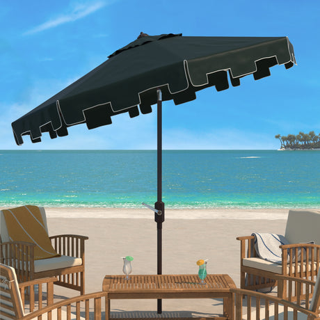 SAFAVIEH Outdoor Shuri 11Ft Round Market Umbrella