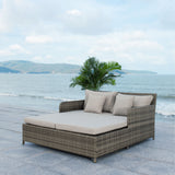 SAFAVIEH Outdoor Taniyah Wicker Daybed with Pillow & Cushions - 53W x 28D x 62H