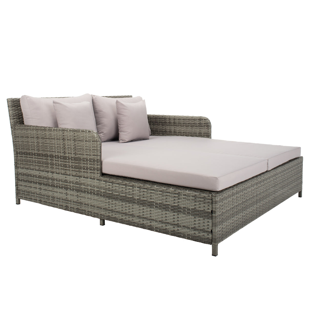 SAFAVIEH Outdoor Taniyah Wicker Daybed with Pillow & Cushions - 53W x 28D x 62H