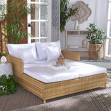 SAFAVIEH Outdoor Taniyah Wicker Daybed with Pillow & Cushions - 53W x 28D x 62H