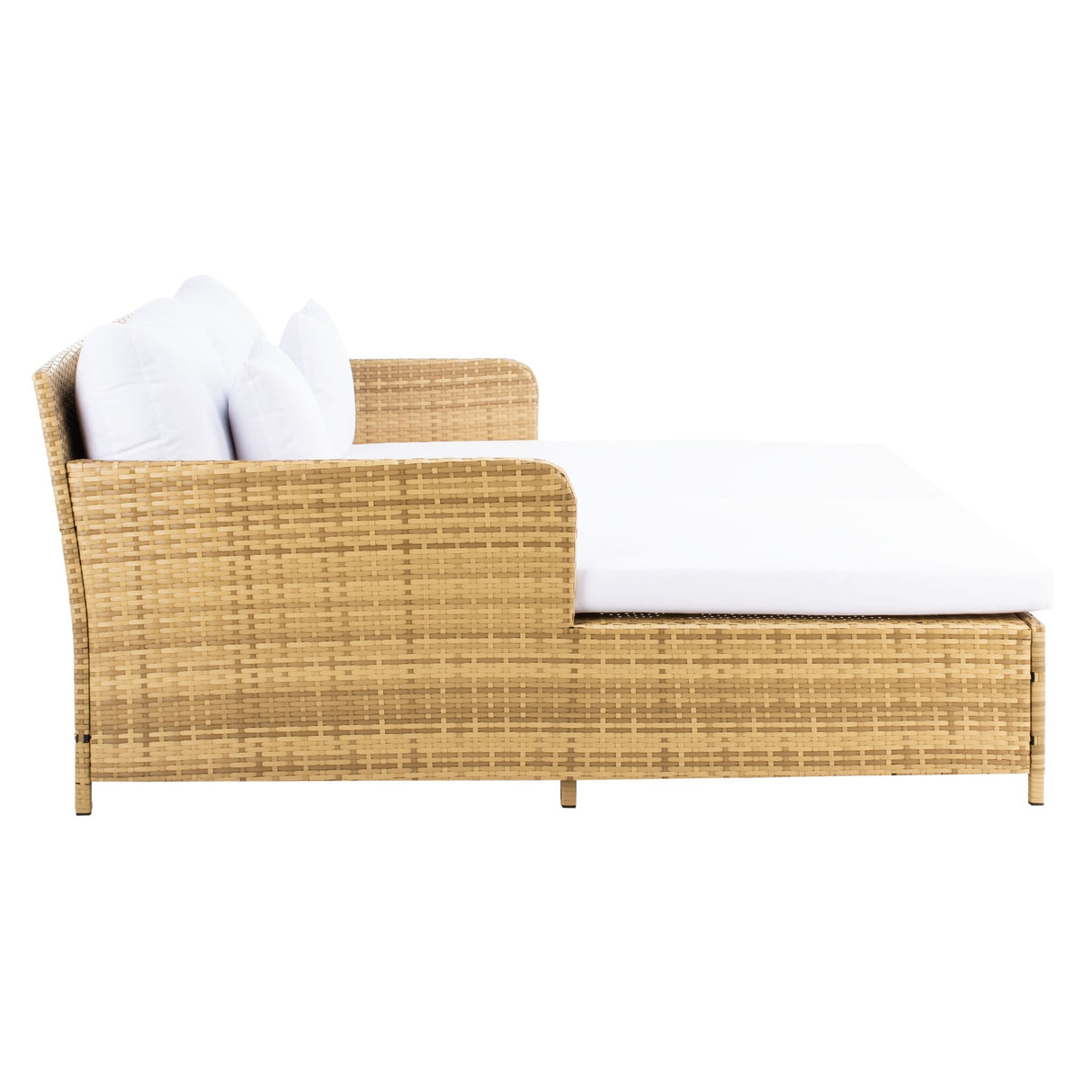 SAFAVIEH Outdoor Taniyah Wicker Daybed with Pillow & Cushions - 53W x 28D x 62H