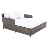 SAFAVIEH Outdoor Taniyah Wicker Daybed with Pillow & Cushions - 53W x 28D x 62H