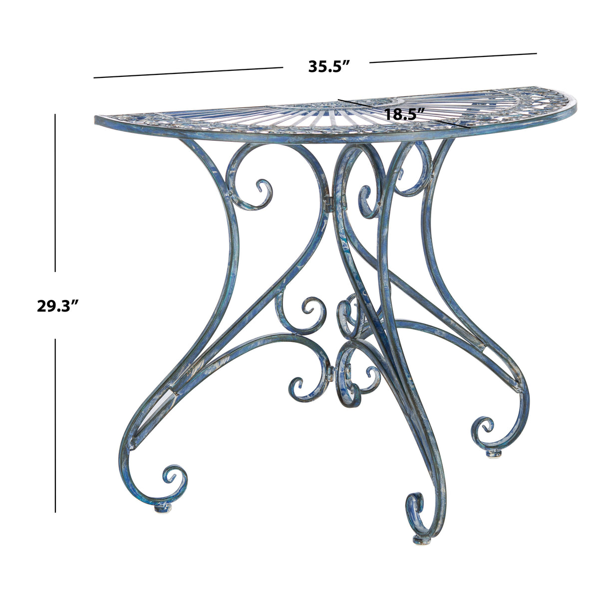 SAFAVIEH Outdoor Tatyanna Annalise Iron Accent Table - 36Wx19Dx29H