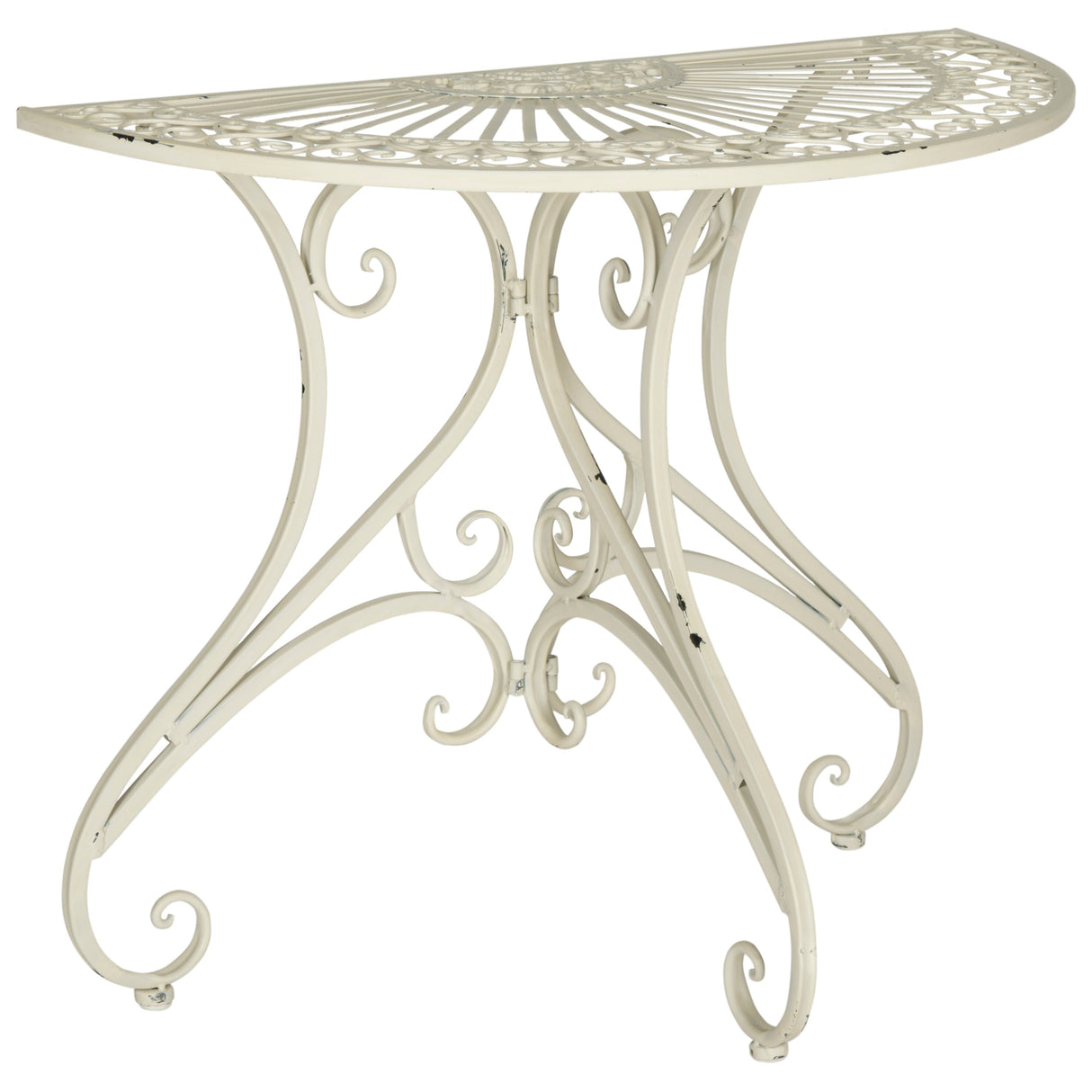 SAFAVIEH Outdoor Tatyanna Annalise Iron Accent Table - 36Wx19Dx29H