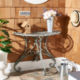 SAFAVIEH Outdoor Tatyanna Annalise Iron Accent Table - 36Wx19Dx29H