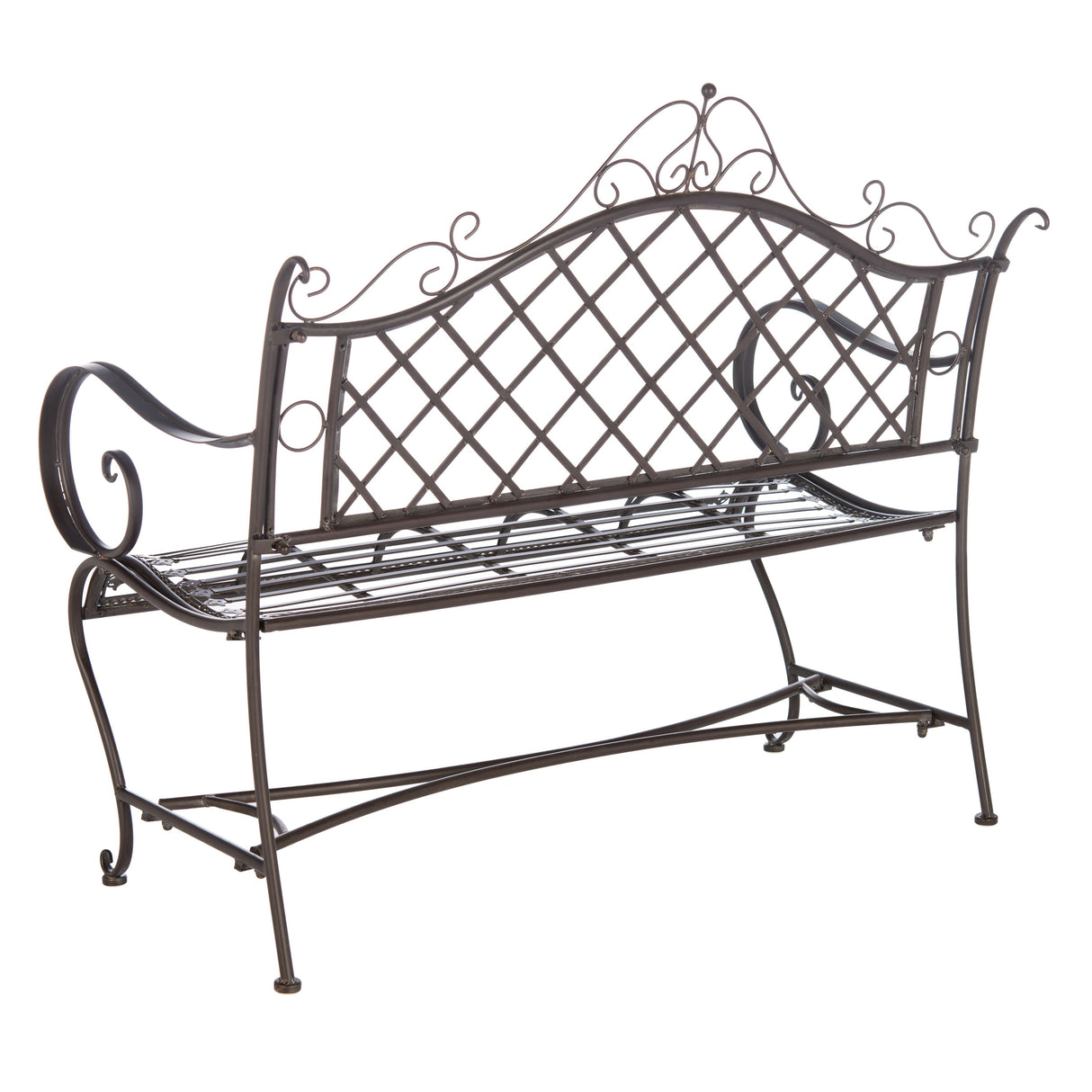 SAFAVIEH Outdoor Tinela Wrought Iron 46-inch Garden Bench - 45.8" W x 20" L x 40" H - 46Wx20Dx40H