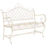 SAFAVIEH Outdoor Tinela Wrought Iron 46-inch Garden Bench - 45.8" W x 20" L x 40" H - 46Wx20Dx40H