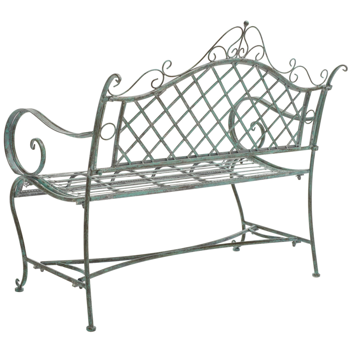 SAFAVIEH Outdoor Tinela Wrought Iron 46-inch Garden Bench - 45.8" W x 20" L x 40" H - 46Wx20Dx40H