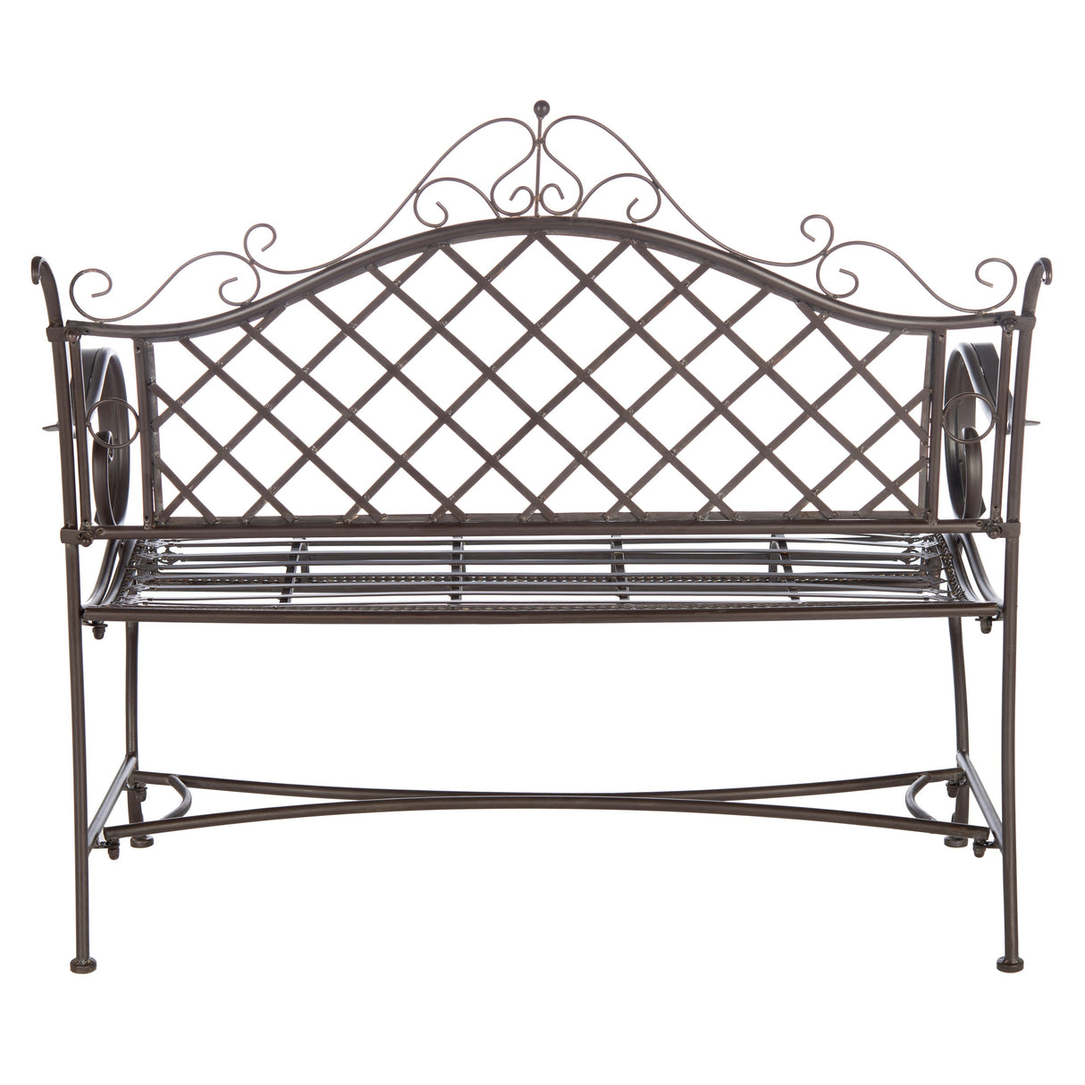 SAFAVIEH Outdoor Tinela Wrought Iron 46-inch Garden Bench - 45.8" W x 20" L x 40" H - 46Wx20Dx40H