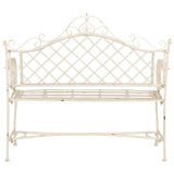 SAFAVIEH Outdoor Tinela Wrought Iron 46-inch Garden Bench - 45.8" W x 20" L x 40" H - 46Wx20Dx40H