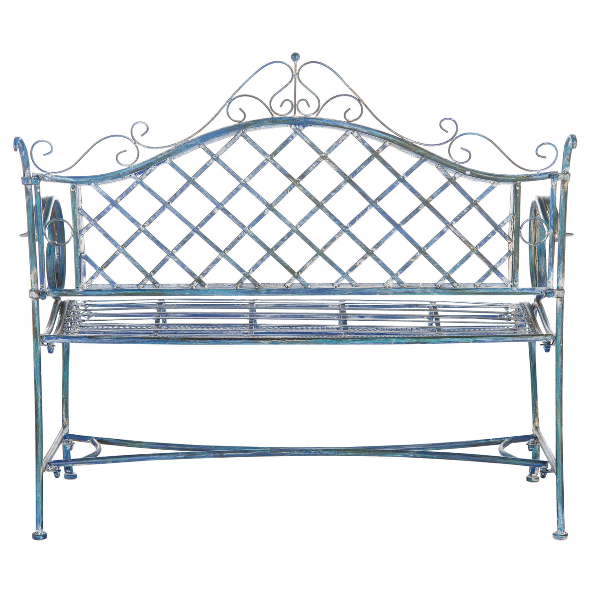 SAFAVIEH Outdoor Tinela Wrought Iron 46-inch Garden Bench - 45.8" W x 20" L x 40" H - 46Wx20Dx40H