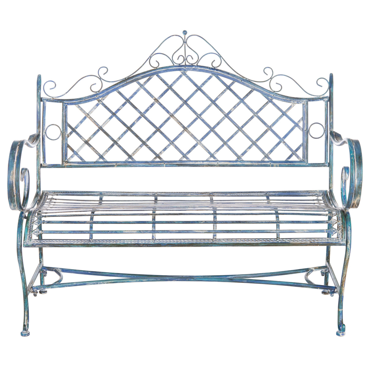 SAFAVIEH Outdoor Tinela Wrought Iron 46-inch Garden Bench - 45.8" W x 20" L x 40" H - 46Wx20Dx40H