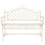 SAFAVIEH Outdoor Tinela Wrought Iron 46-inch Garden Bench - 45.8" W x 20" L x 40" H - 46Wx20Dx40H