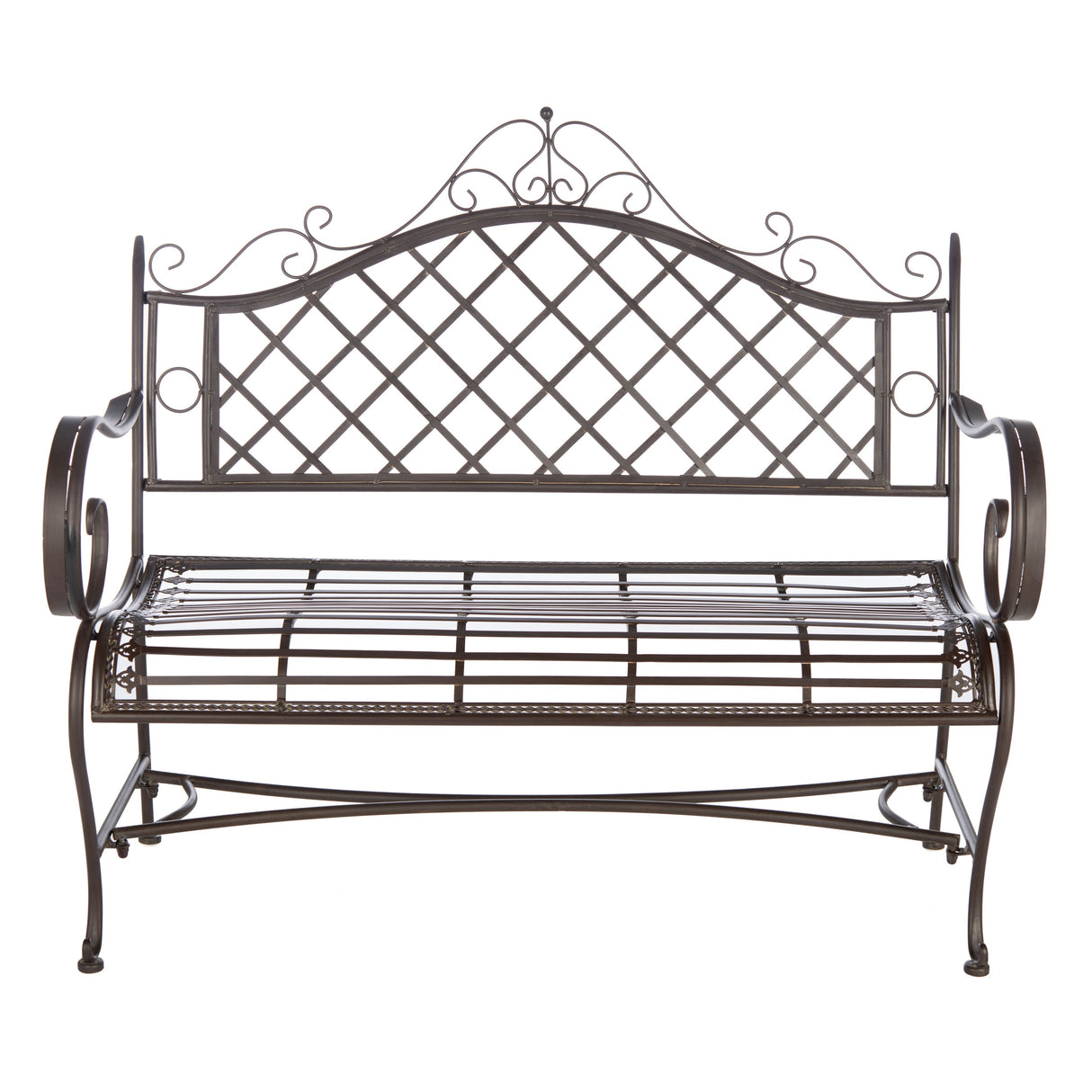 SAFAVIEH Outdoor Tinela Wrought Iron 46-inch Garden Bench - 45.8" W x 20" L x 40" H - 46Wx20Dx40H