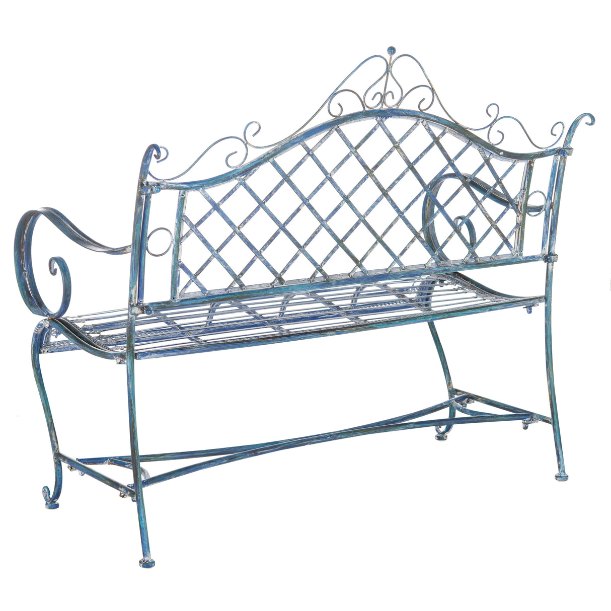 SAFAVIEH Outdoor Tinela Wrought Iron 46-inch Garden Bench - 45.8" W x 20" L x 40" H - 46Wx20Dx40H