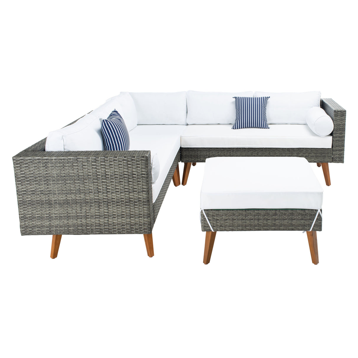 SAFAVIEH Outdoor Ulyana Outdoor Sectional Set - 54W x 26D x 28H