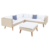 SAFAVIEH Outdoor Ulyana Outdoor Sectional Set - 54W x 26D x 28H