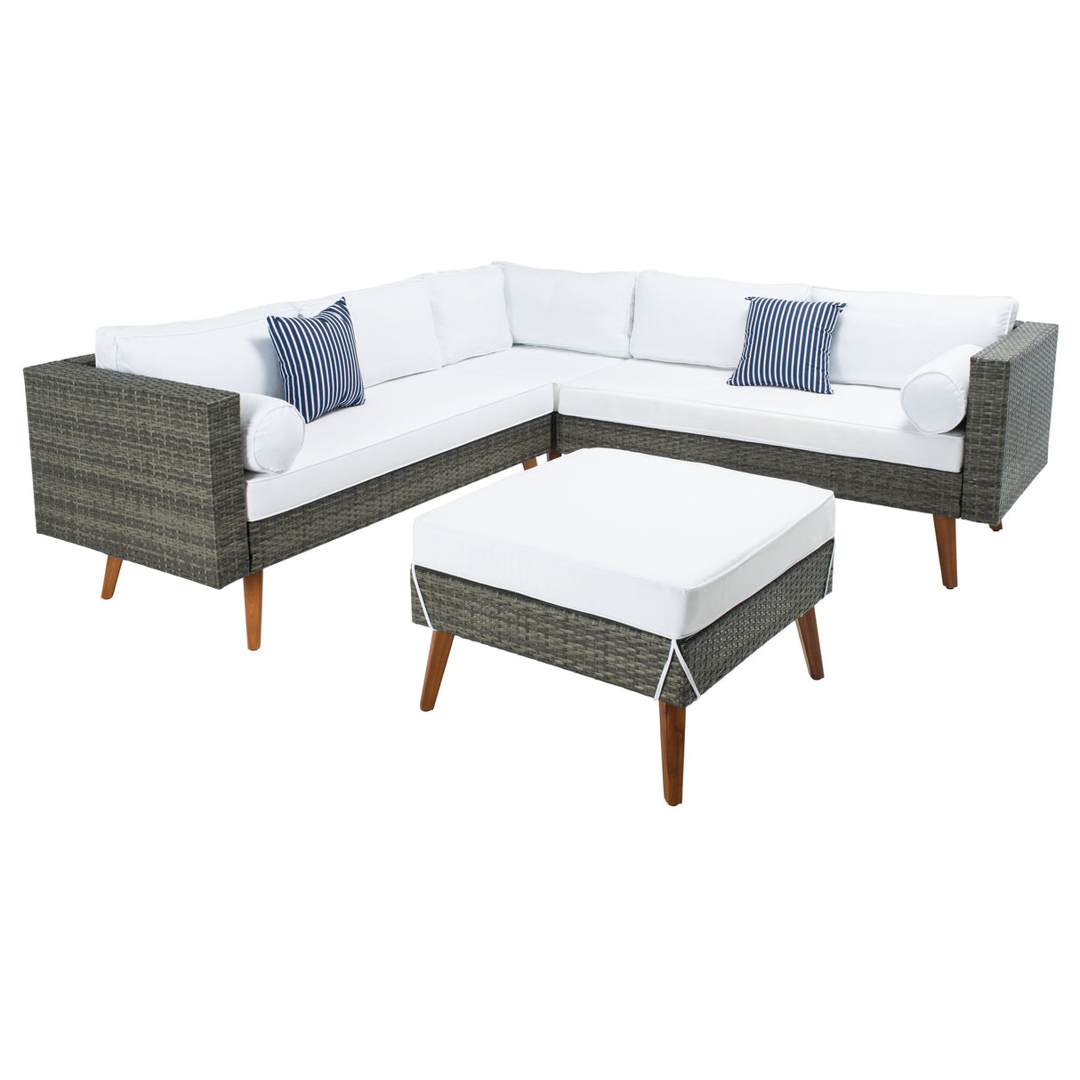 SAFAVIEH Outdoor Ulyana Outdoor Sectional Set - 54W x 26D x 28H