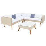 SAFAVIEH Outdoor Ulyana Outdoor Sectional Set - 54W x 26D x 28H