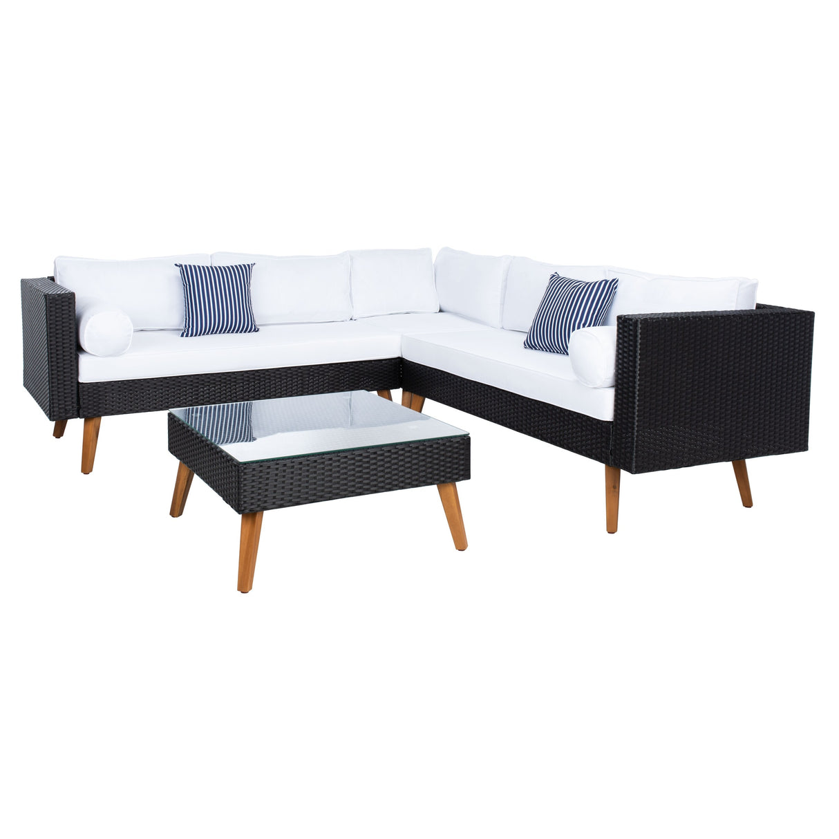 SAFAVIEH Outdoor Ulyana Outdoor Sectional Set - 54W x 26D x 28H