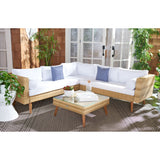 SAFAVIEH Outdoor Ulyana Outdoor Sectional Set - 54W x 26D x 28H